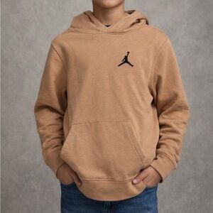 Jordan Tan Hoodie with Black Logo. Size 12